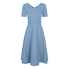 Lilka - błękitna sukienka rozkloszowana